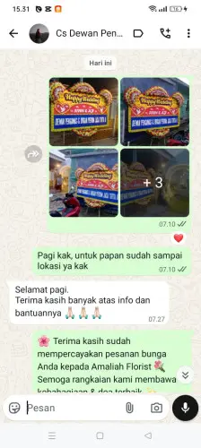 Testimonial Papan Bunga Pernikahan samarinda ilir